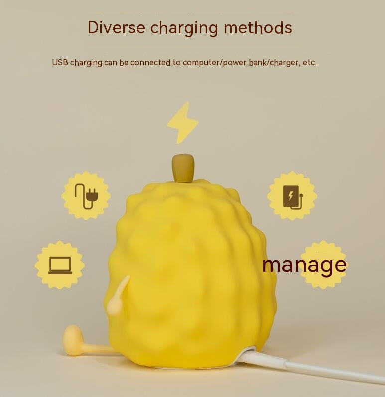 Durian Night Lamp - Soft Silicone LED Light | Squiloo