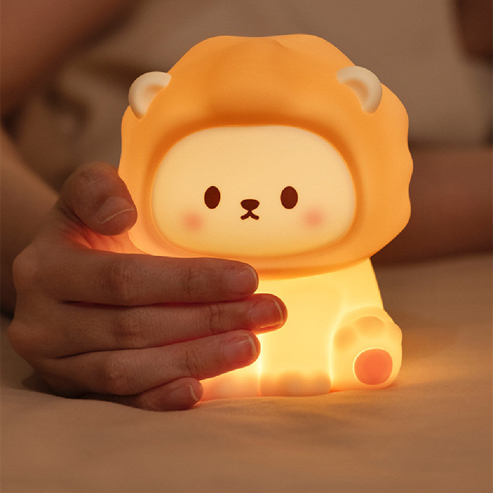 Lion Night Lamp - Soft Silicone LED Light | Squiloo