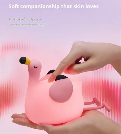 Flamingo Night Lamp - Soft Silicone LED Light | Squiloo