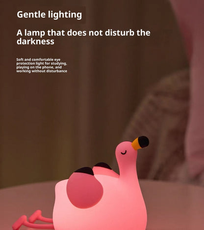 Flamingo Night Lamp - Soft Silicone LED Light | Squiloo