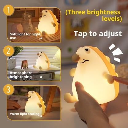 Hedgehog Night Lamp - Soft Silicone LED Light | Squiloo