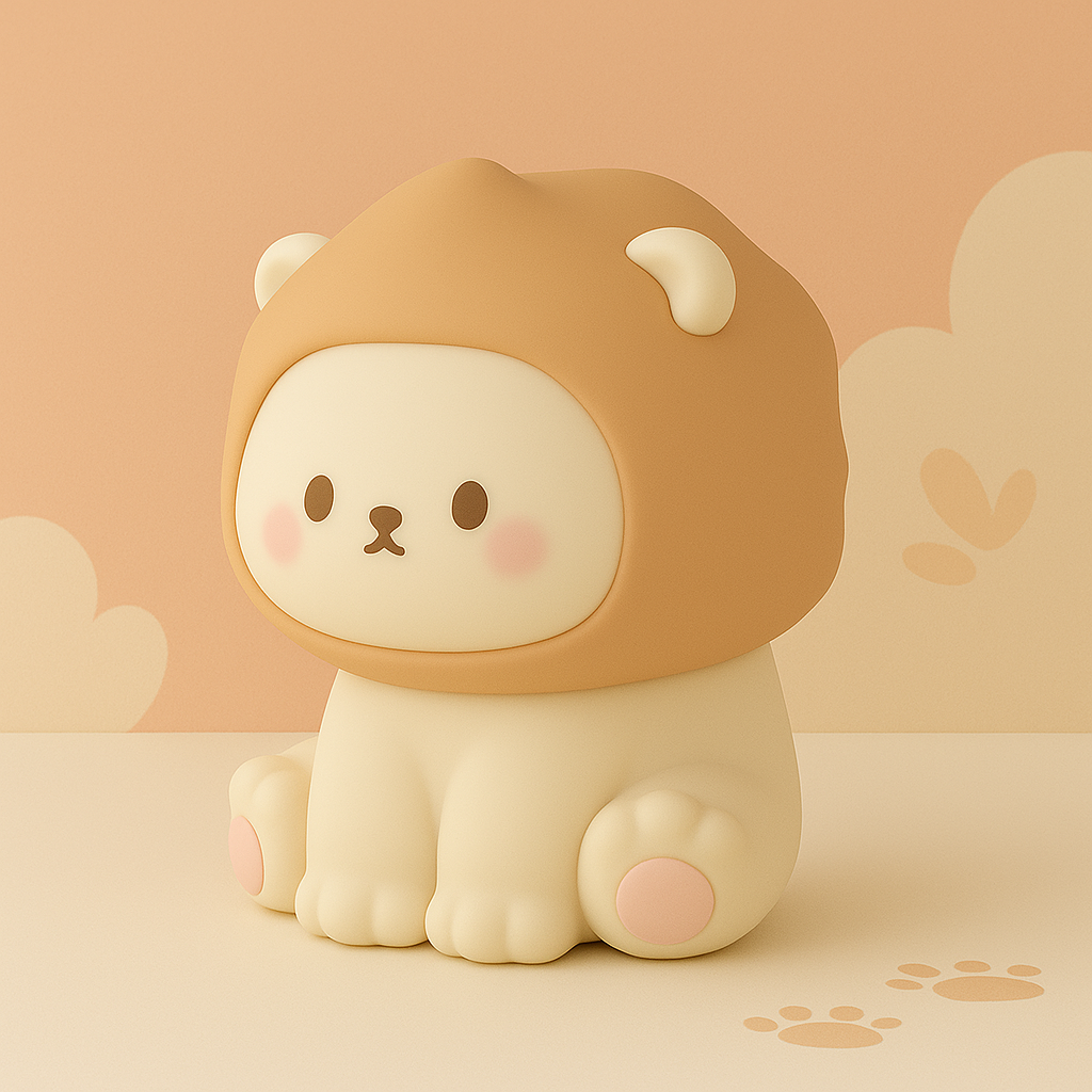 Lion Night Lamp - Soft Silicone LED Light | Squiloo