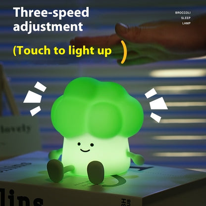 Broccoli Night Lamp - Soft Silicone LED Light | Squiloo