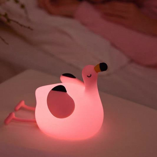 Flamingo Night Lamp - Soft Silicone LED Light | Squiloo